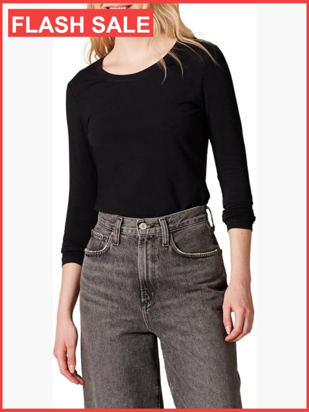 Women's Long Sleeve Crewneck T-Shirt Soft Cotton Modal Stretch